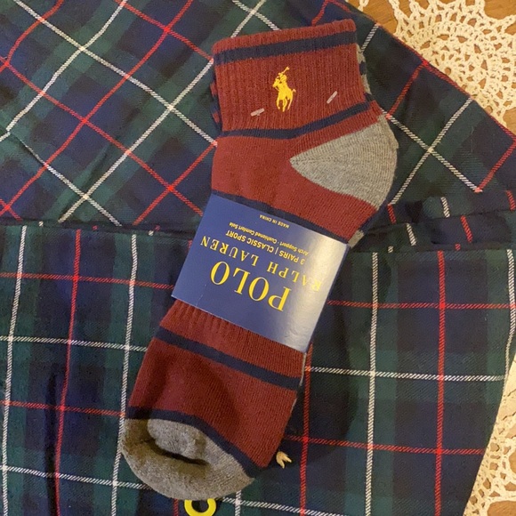 🆕POLO Ralph Lauren Cozy Bundle 🔥Comfy Classy Plaid evening pant & socks. Large - Picture 4 of 8